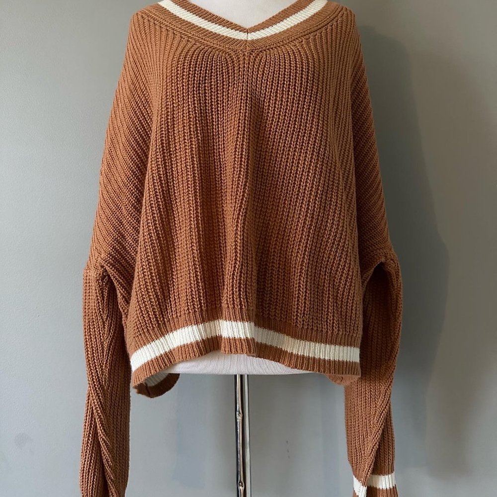 Women's Brown & White Sweater